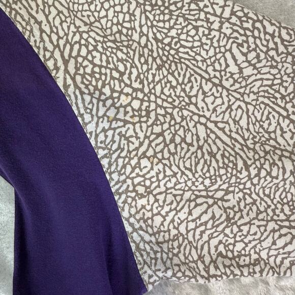 Jordan blue/grey elephant print 3/4 sleeve #23 streetwear tshirt womens Medium - Picture 3 of 8